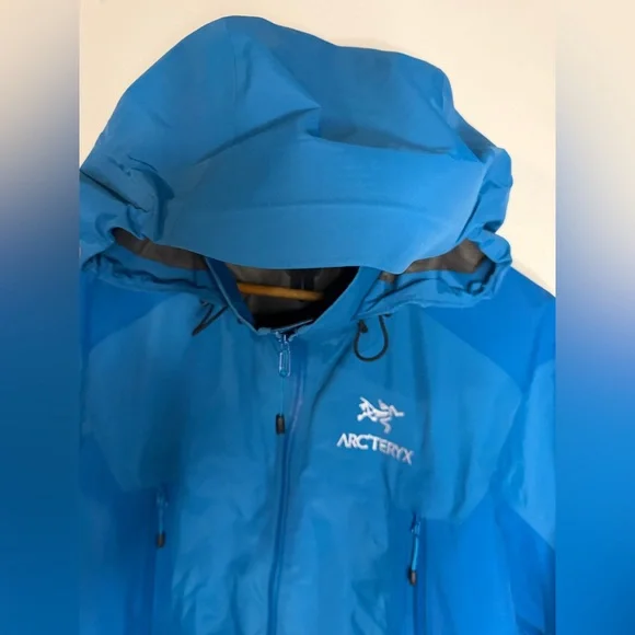 Arc’teryx Gore-Tex Shell Jacket Mens LG Blue Waterproof Alpine Hiking Pit zips - Picture 12 of 16